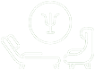 Biała ikona dwóch foteli symbolizujących poradnie